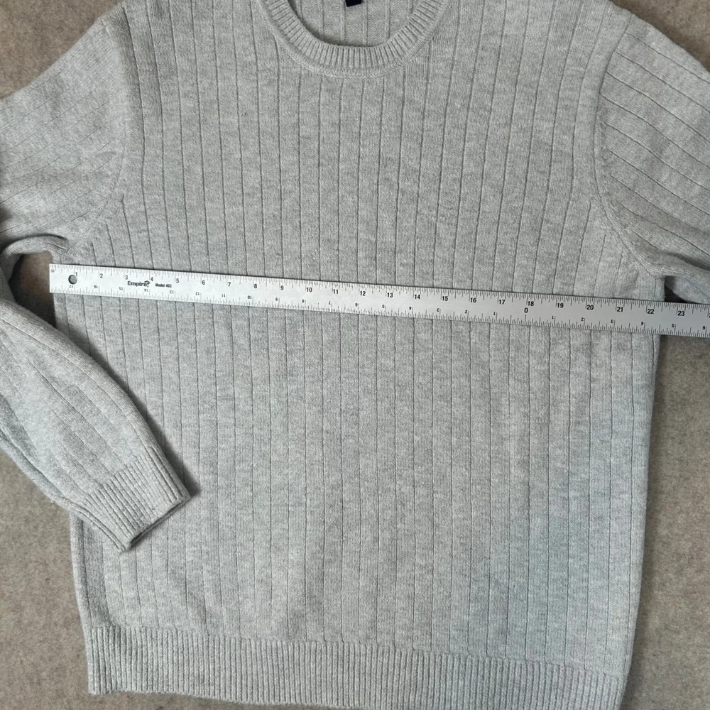 Banana Republic Sweater Mens XL‎ Grey Ribbed Knit Crewneck Long Sleeve